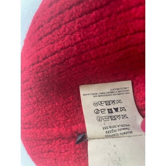 VERSACE KNITTED BEANIE HAT WOOL RED LOGO PATCHED MADE IN ITALY AUTHENTIC‎ ICONIC main image 8